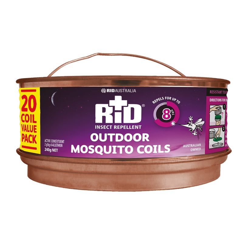 RID Insect Repellent Outdoor Mosquito Coils - 20 Pack