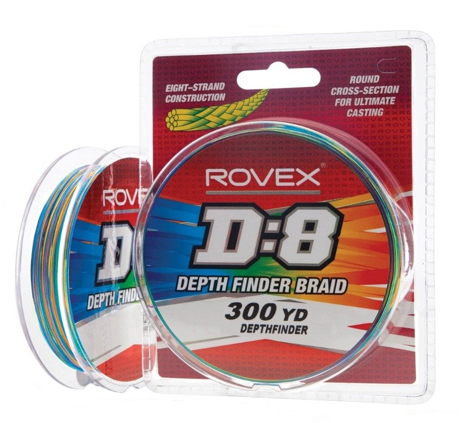 Rovex D:8 Depthfinder Braided Fishing Line Multi Colour - 300yd