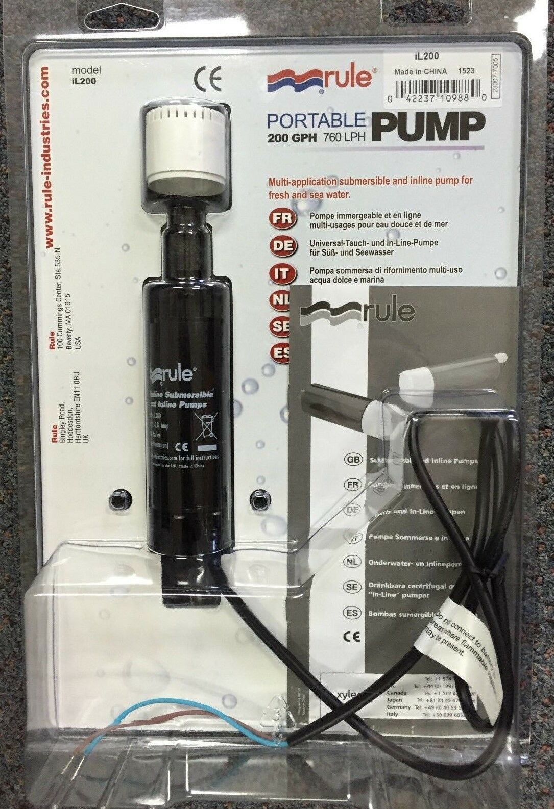 Rule Inline Submersible Pump IL200 12V