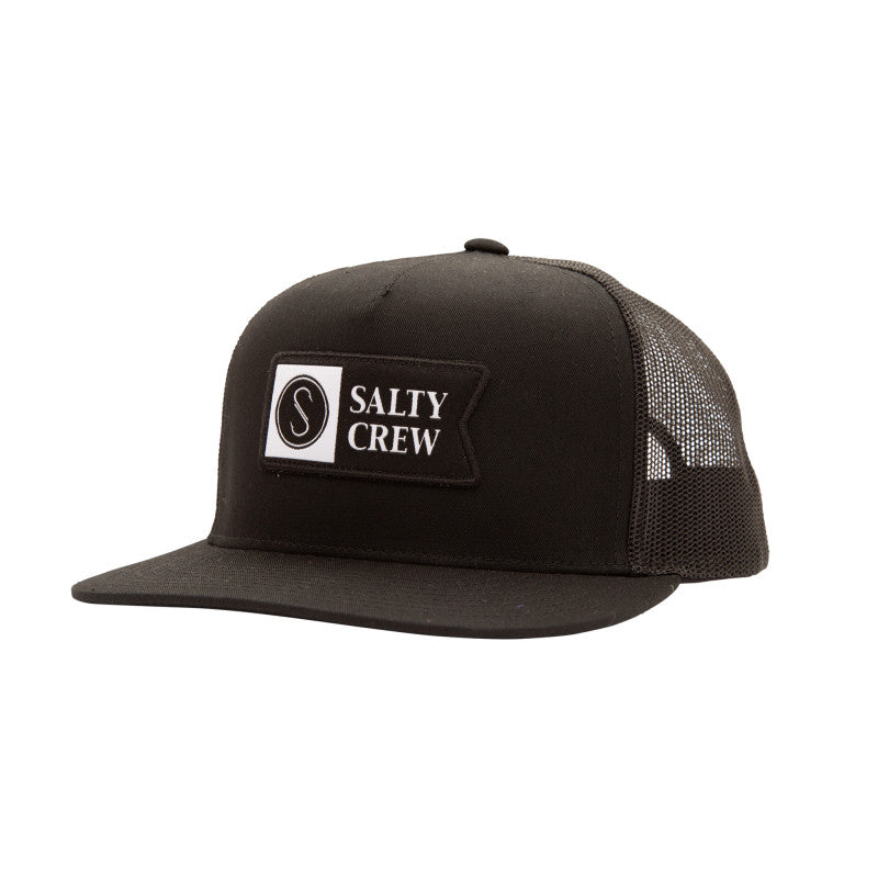Salty Crew 35035272 Alpha Twill Trucker Cap Hat Black