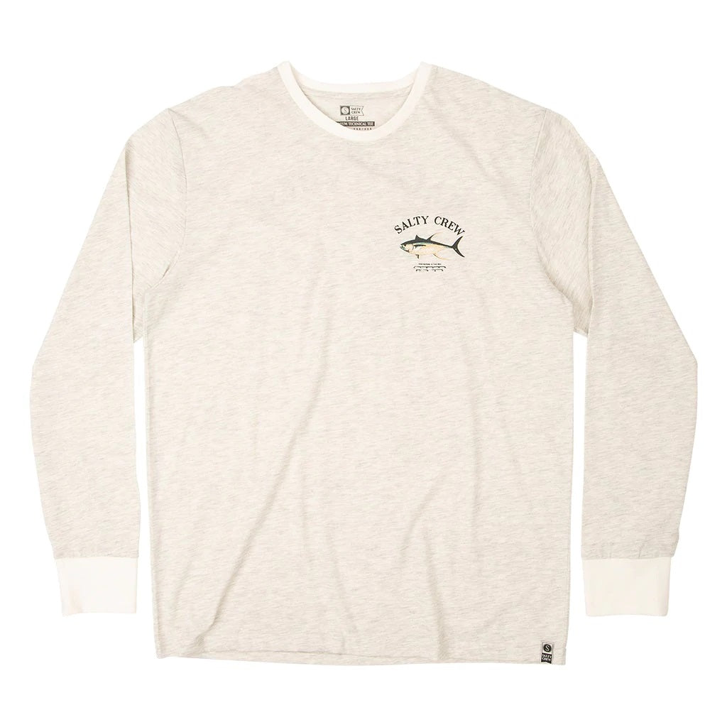 Salty Crew Ahi Mount Long Sleeve Technical Fishing Tee Jersey Shirt - Vintage White
