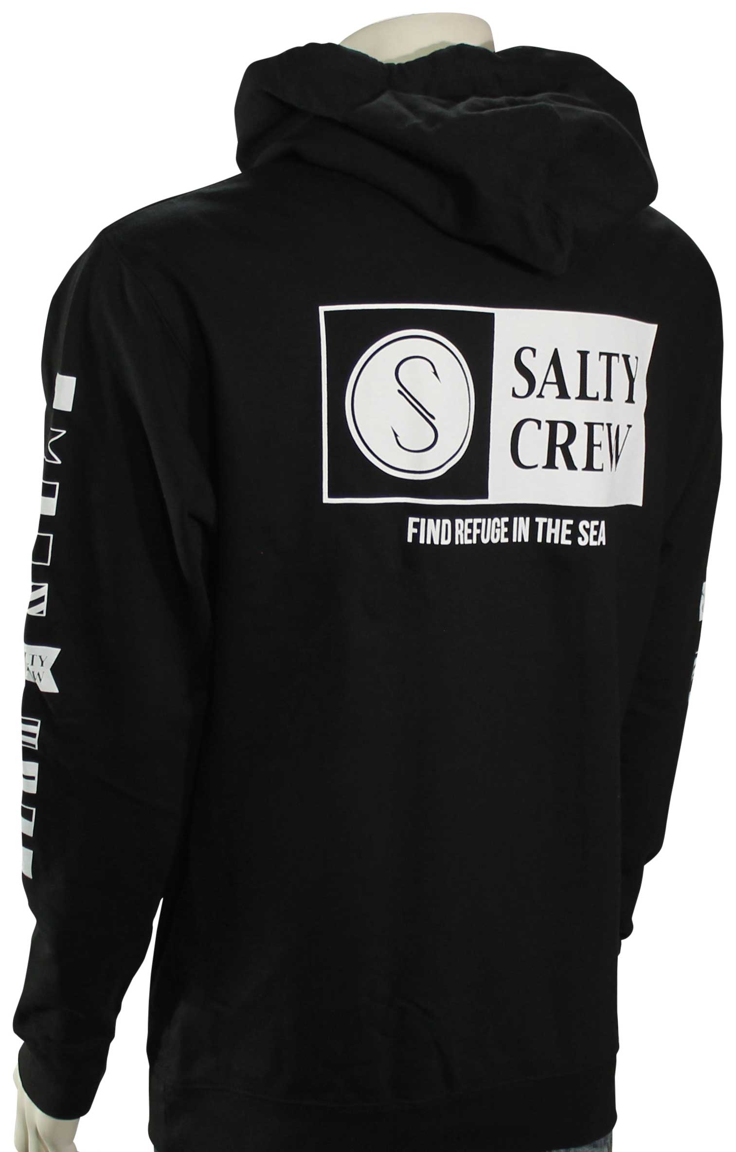 Salty Crew Alpha Fleece Hoodie Jumper Black Davo's Tackle Online