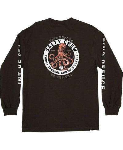 Salty Crew Deep Reach Long Sleeve Small Tee - Black