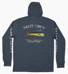 Salty Crew Dorado Long Sleeve Hooded Technical Fishing Tee Jersey Shirt - Navy