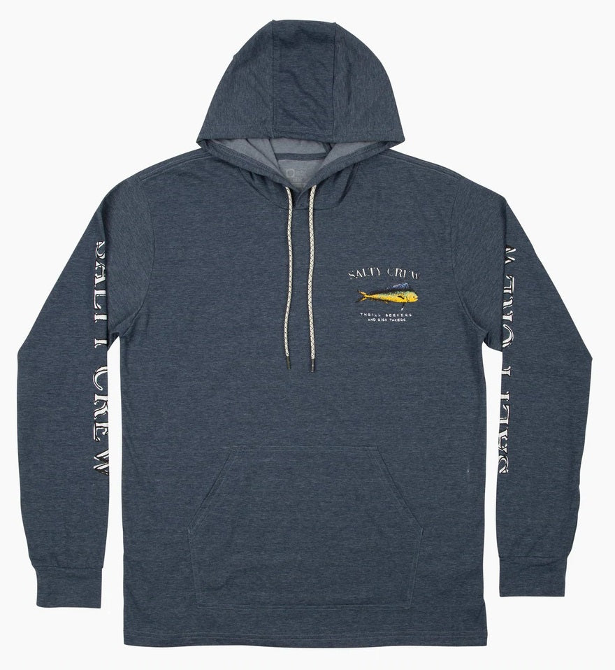Salty Crew Dorado Long Sleeve Hooded Technical Fishing Tee Jersey Shirt - Navy