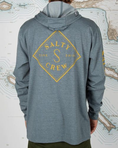 Salty Crew Tippet Pocket Hooded Tech Tee Blue