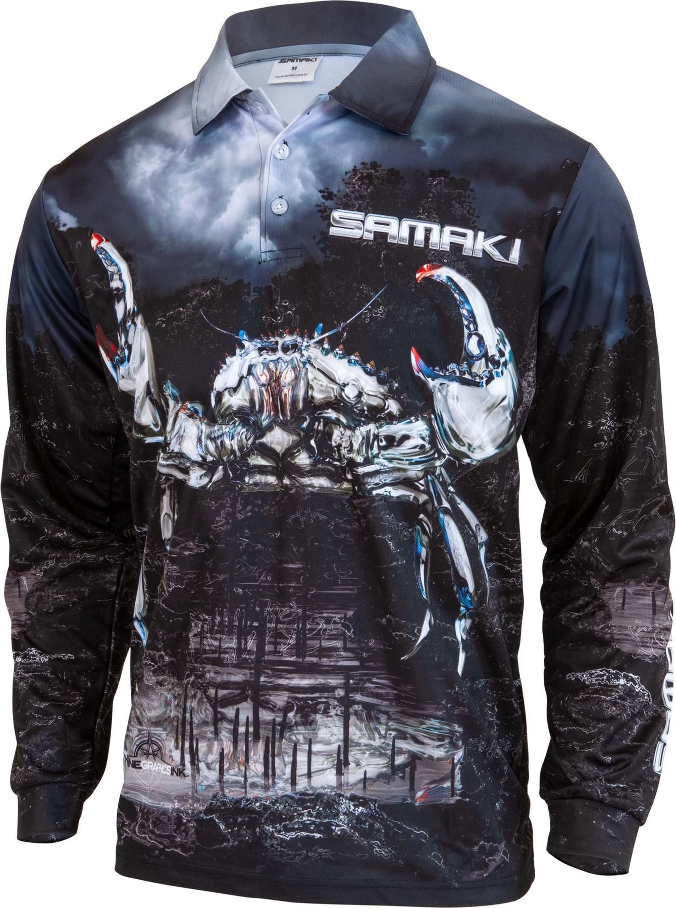 Samaki Metallic Muddie Long Sleeve Performance Fishing Shirt Jersey - Adult