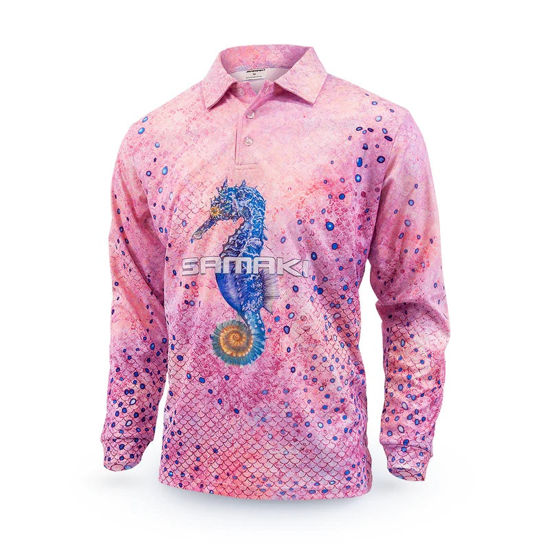 Samaki Seahorse Long Sleeve Fishing Jersey Shirt - Kids
