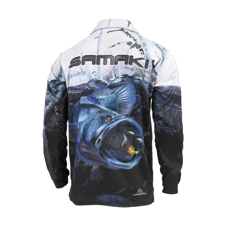 Samaki Murray Cod Long Sleeve Fishing Jersey Shirt - Kids