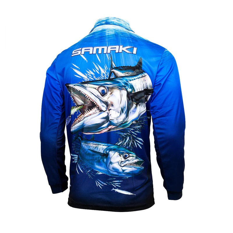 Samaki Spanish Mackerel Long Sleeve Fishing Jersey Shirt - Adult