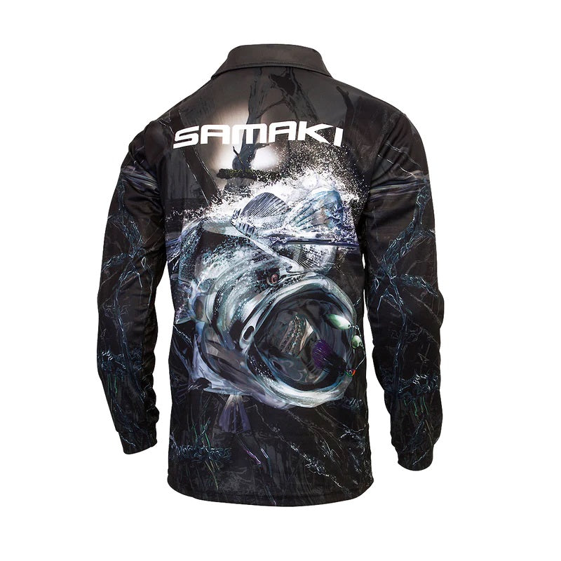 Samaki Stealth Cod Long Sleeve Fishing Jersey Shirt - Kids
