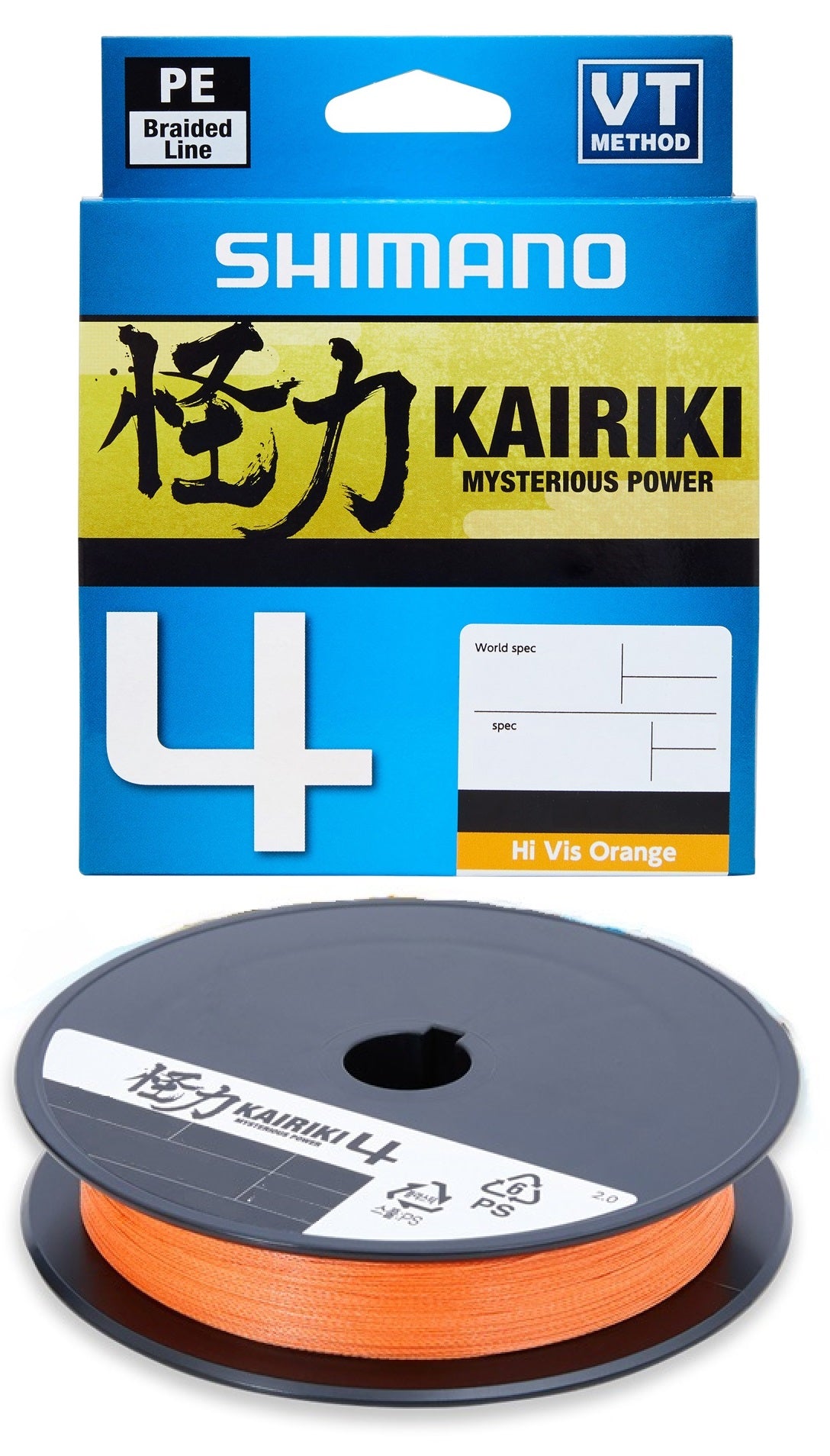 Shimano Kairiki 4 Braided Fishing Line 300m Orange