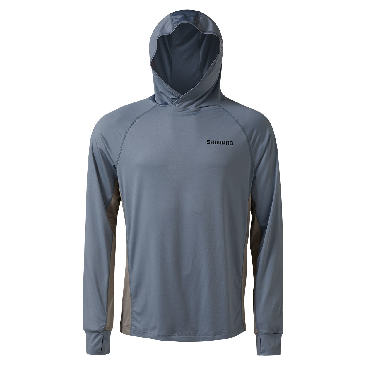 Shimano Tech Tee Performance Long Sleeve Hooded Fishing Jersey - Cool Grey