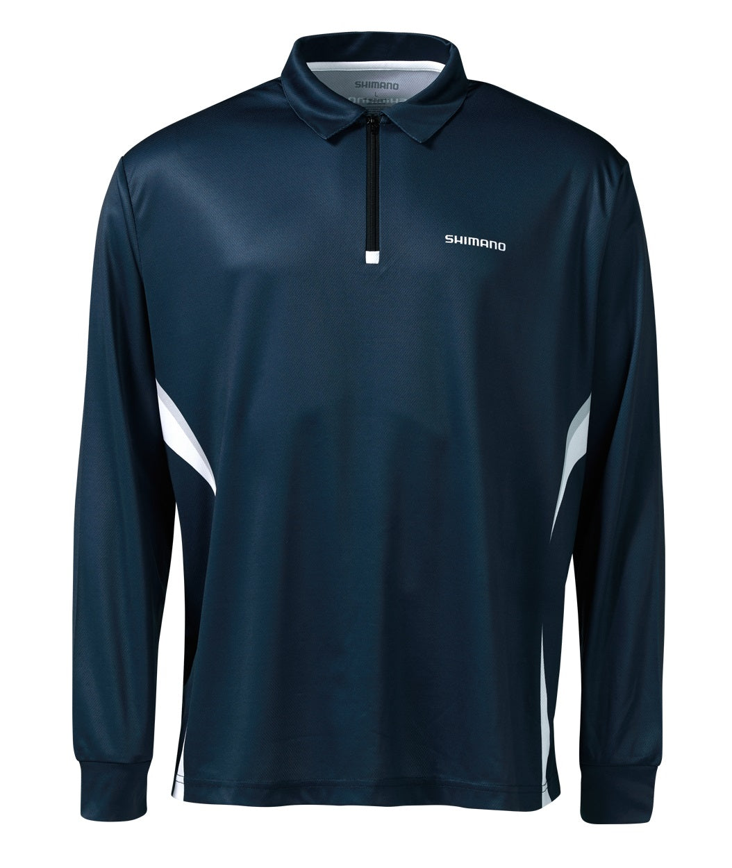 Shimano Zip Sublimated Long Sleeve Fishing Jersey Shirt - Navy