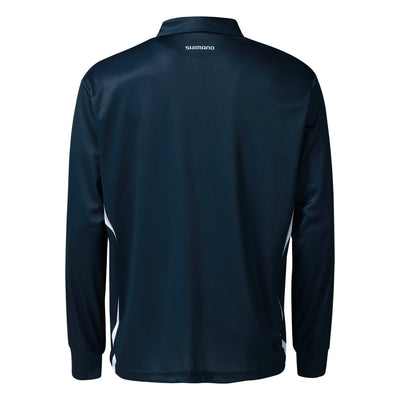 Shimano Zip Sublimated Long Sleeve Fishing Jersey Shirt - Navy Grey