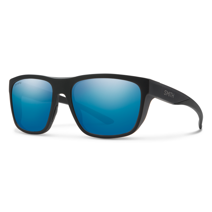 Smith Optics Barra Matte Black Frame Glass Blue Mirror Lens Polarised Performance Sunglasses