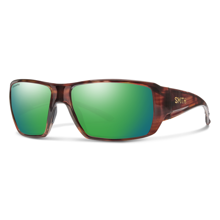 Smith Optics Guides Choice XL Tortoise Frame Glass Green Mirror Lens Performance Sunglasses