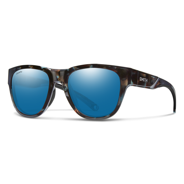 Smith Optics Rockaway Sky Tortoise Frame Glass Blue Mirror Lens Performance Sunglasses