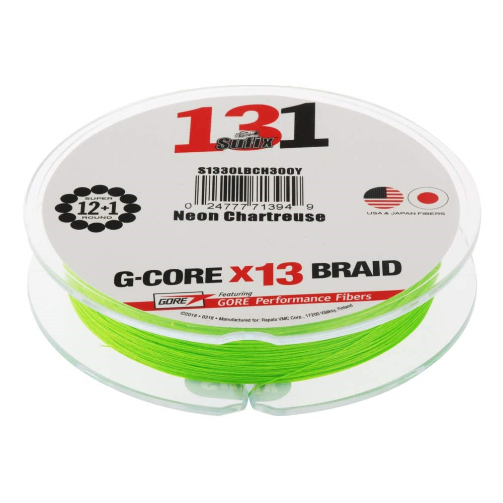 Sufix 131 Braided Fishing Line Neon Chartreuse 150yds
