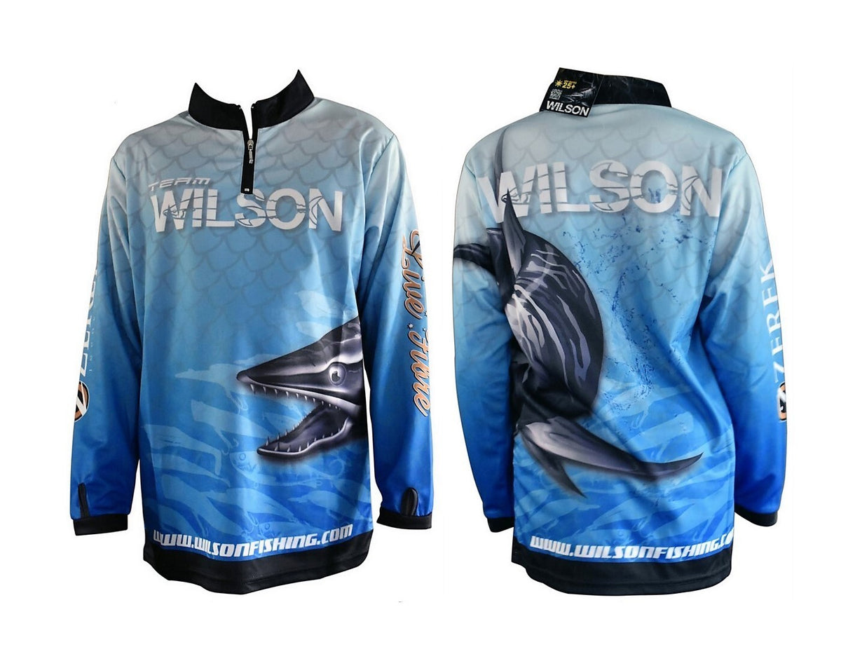 Wilson Lure Design Long Sleeve Kids Fishing Jersey Shirt