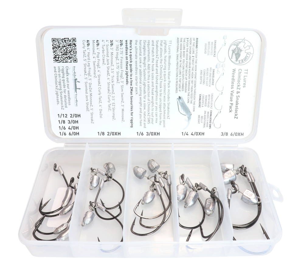 Tackle Tactics Weedless Jighead Worm Hook Rig Bulk Value Pro Pack