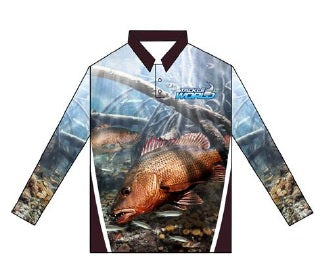 Tackle World Mangrove Jack Adult Long Sleeve Fishing Shirt - Print 2.0