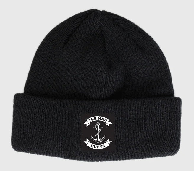 The Mad Hueys Anchor Youth Roll Up Beanie Black - H222B06003