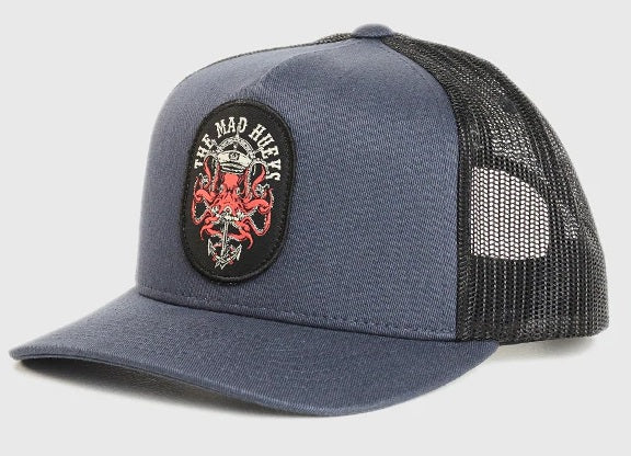 The Mad Hueys Kraken Youth Twill Trucker Navy Cap Hat - H222B06001