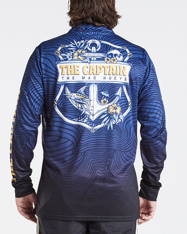 The Mad Hueys Tropic Captain Fishing Jersey - Navy