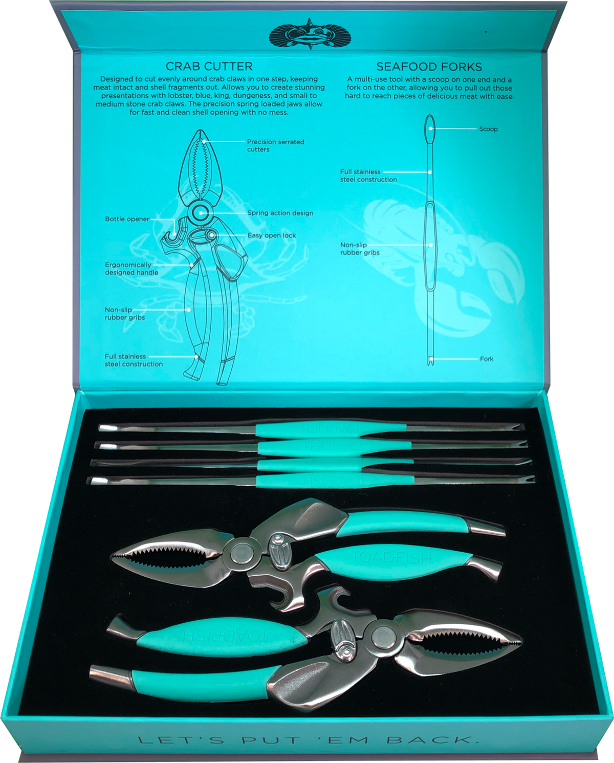 Toadfish Outfitters Crab And Lobster Ultimate Seafood Tool Kit Pack Set
