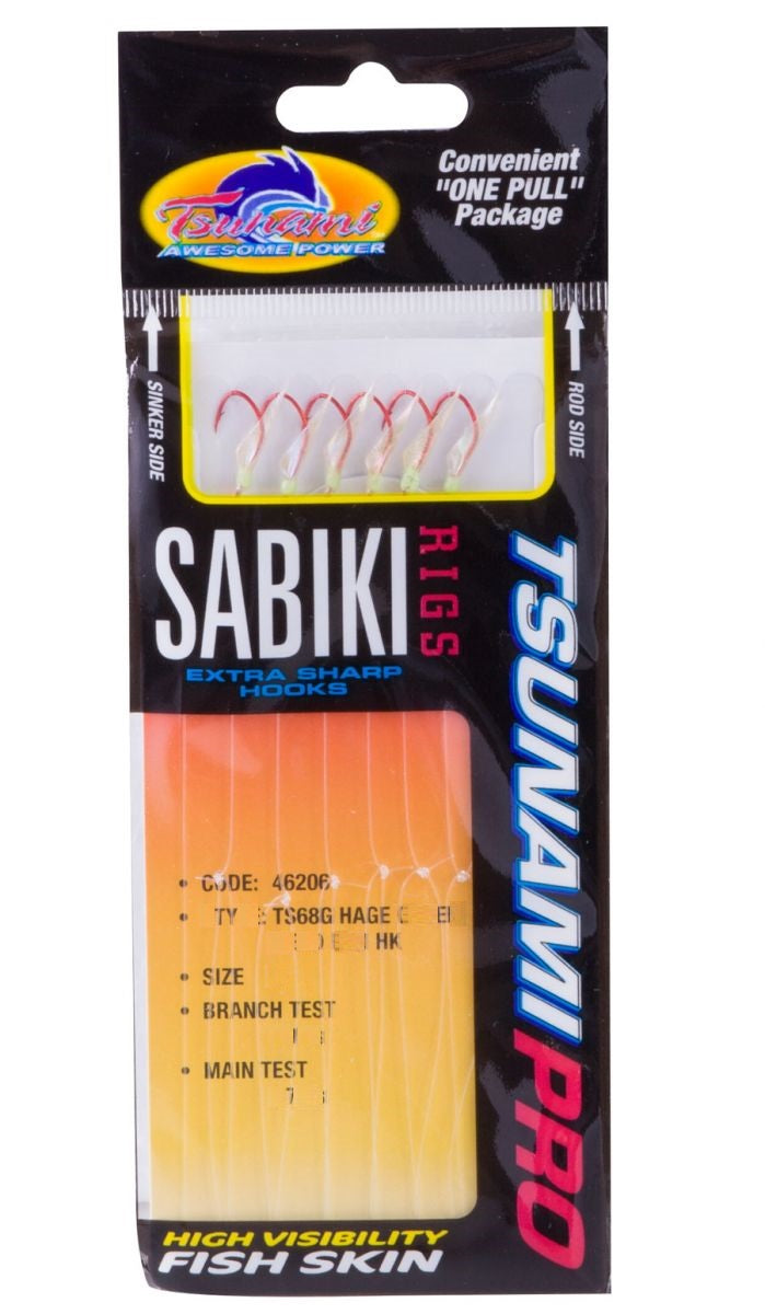 Tsunami Glo Red Head Sabiki Bait Jig Rig