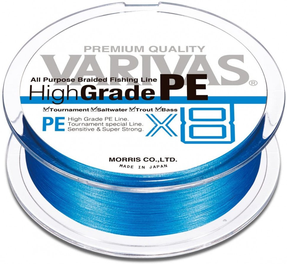 Varivas High Grade PE X8 Braided Fishing Line Ocean Blue - 150m