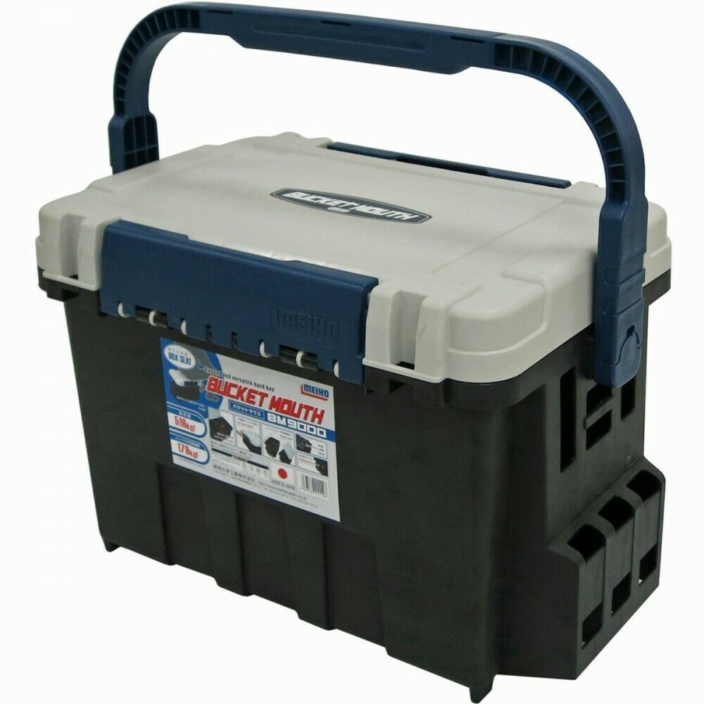 Versus Meiho Bucket Mouth BM-9000 Black Heavy Duty Tackle Box