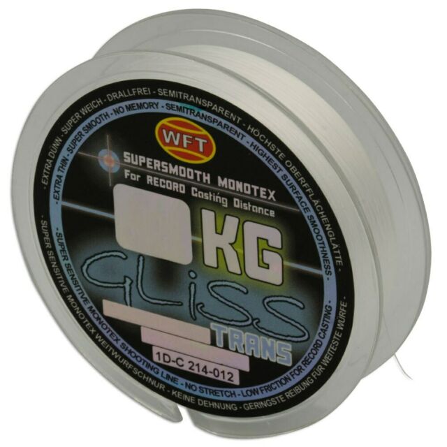 translucent braided fishing line WFT Gliss Monotex 150m Hybrid Braid White Translucent Line