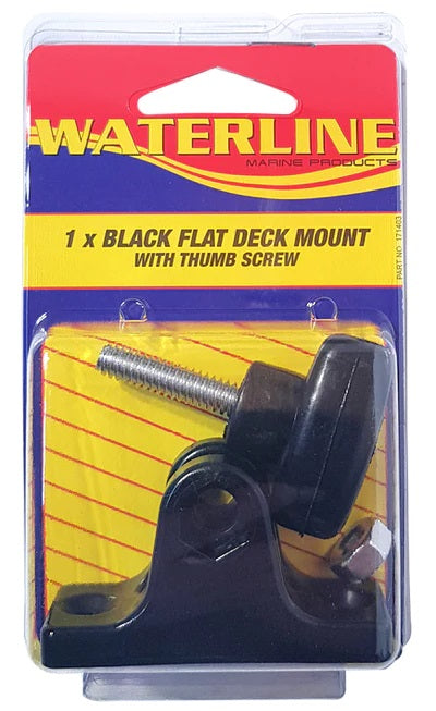 Waterline 171403 Black Flat Deck Mount with Thumb Screw