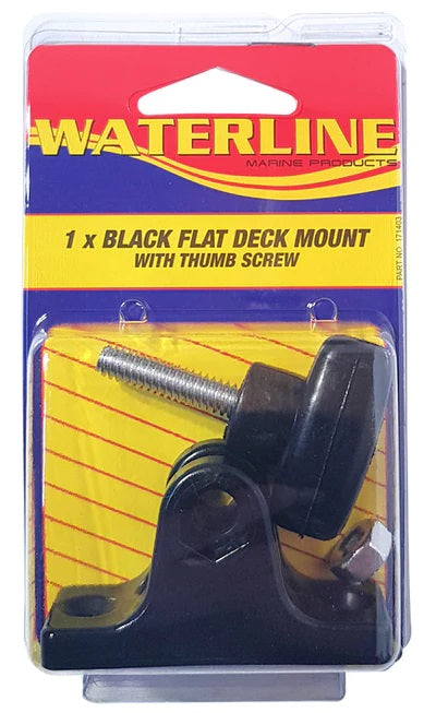Waterline 171403 Black Flat Deck Mount with Thumb Screw | Davo's Tackle ...
