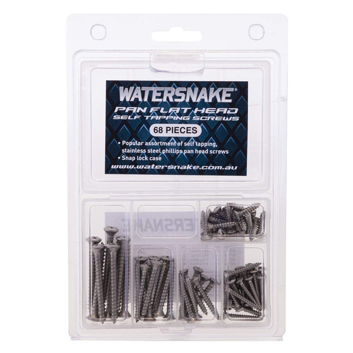 Watersnake Pan Flat Head Stainless Steel Self Tapping Bulk Value Screw Kit -59090