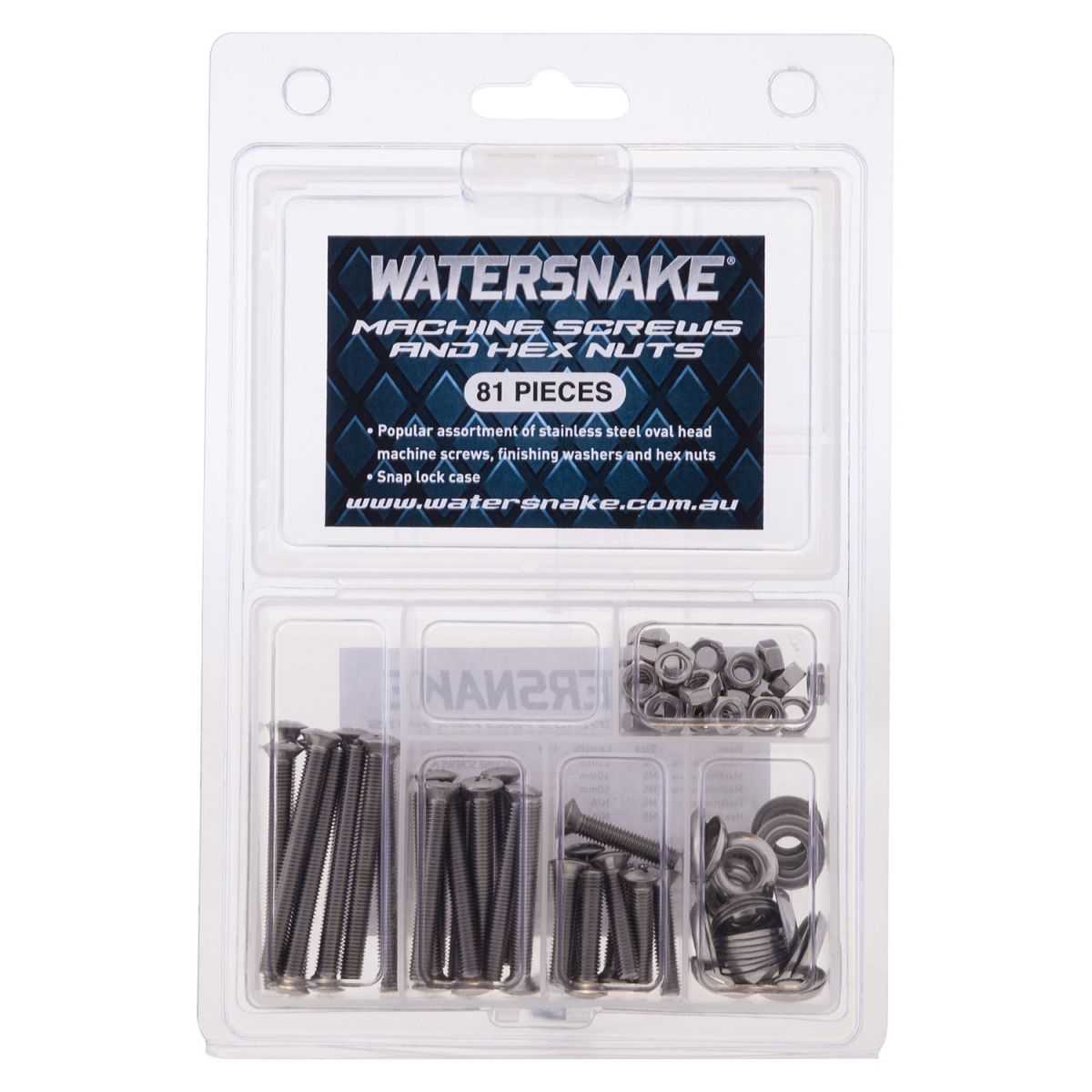 Watersnake Stainless Steel Machined Screws And Hex Nut Bulk Value Kit - 59089