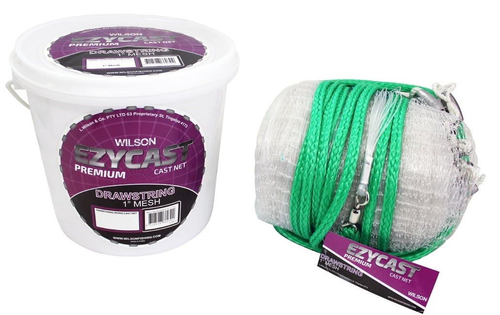 Wilson Ezycast Drawstring 1 inch mesh Cast Net | Davo's Tackle Online