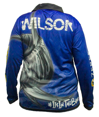 Wilson Long Sleeve Kids Fishing Jersey Shirt - Navy