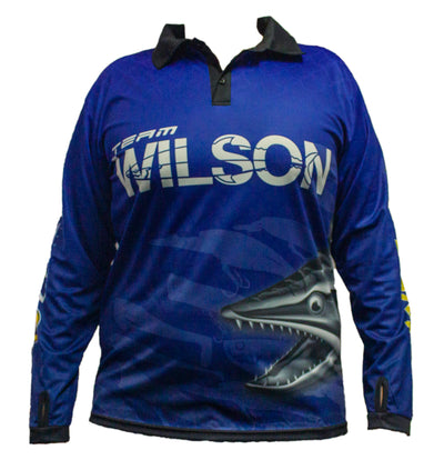 Wilson Team Adult Long Sleeve Fishing Jersey Shirt - Navy