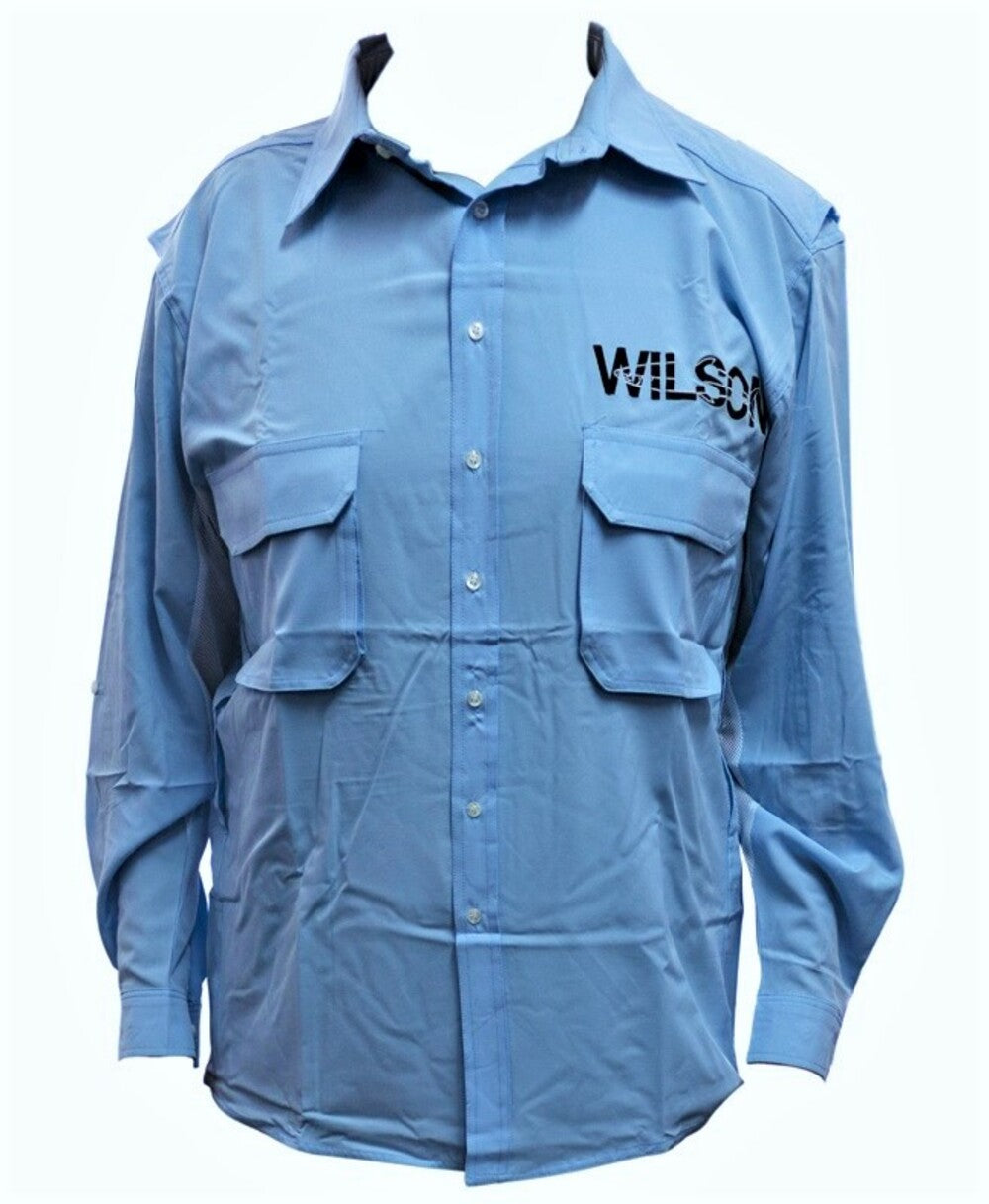 Wilson Outdoors Long Sleeve Fishing Shirt - Blue