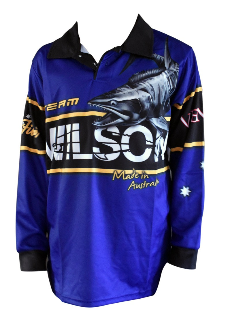 Wilson Team Long Sleeve Kids Fishing Jersey Shirt