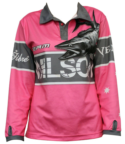 Wilson Team Womens Long Sleeve Fishing Jersey Shirt - Pink