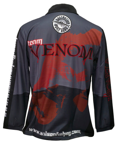 Wilson Venom Barra Adult Long Sleeve Fishing Jersey Shirt - Black