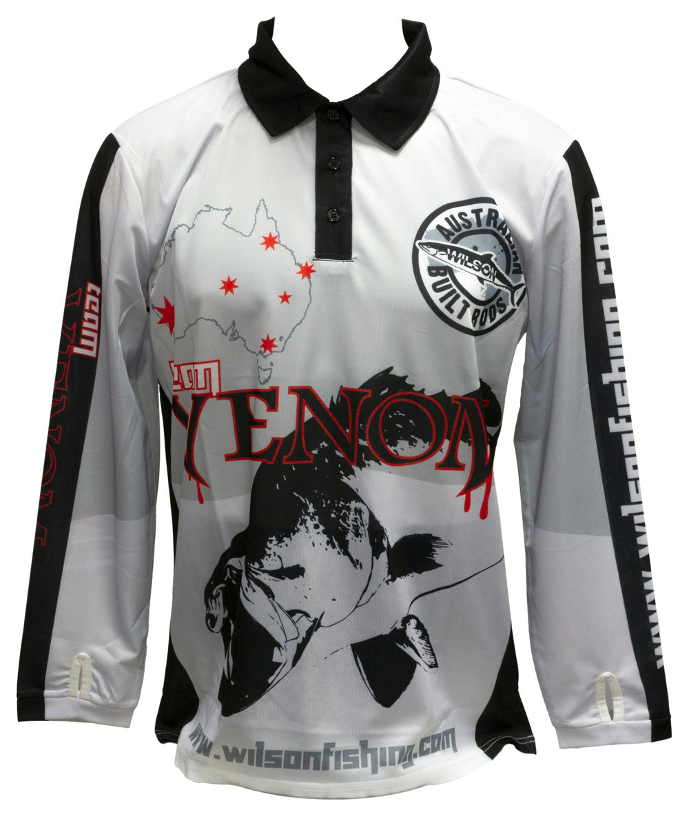 Wilson Venom Barra Adult Long Sleeve Fishing Jersey Shirt - Grey