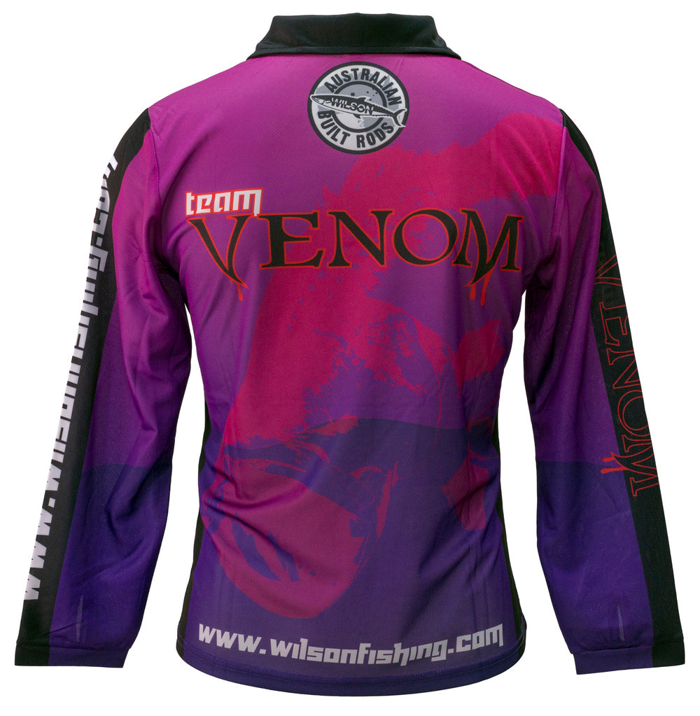 Wilson Venom Barra Womens Long Sleeve Fishing Jersey Shirt - Pink Purple