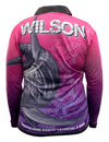 Wilson Womens Long Sleeve Fishing Jersey Shirt - Pink Purple