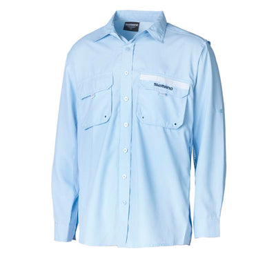 Shimano Blue Long Sleeve Vented Adult Fishing Shirt