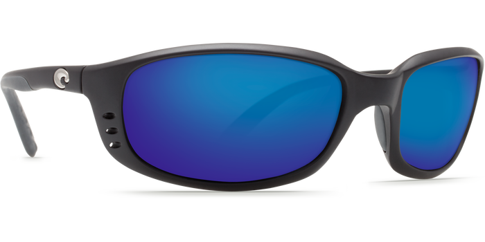 Costa Del Mar Brine Black Frame Polarised Sunglasses - Blue Mirror Lense 400G